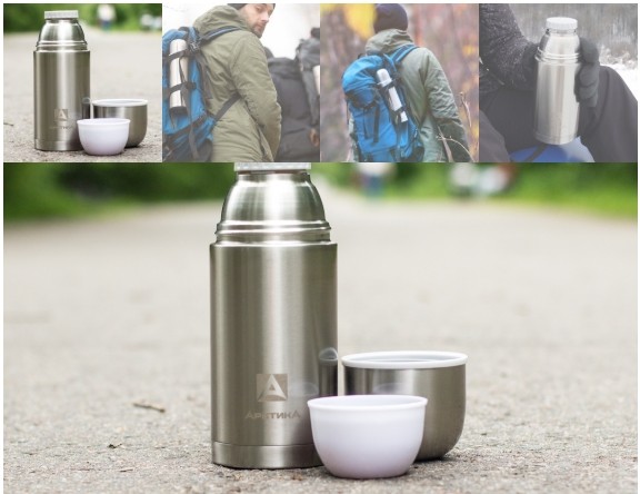 Термос Арктика с узким горлом, современный